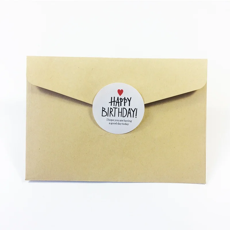 80 Pcs/lot 'HAPPY BIRTHDAY' Scrapbooking Kraft Paper Labels Envelopes Stickers Gift Packaging Seals Sticker 2 Color For Birthday paper stickers,adhesive stickers,decorative labels stickers,kraft paper stickers,alphabet label stickers,diy scrapbooking accessories