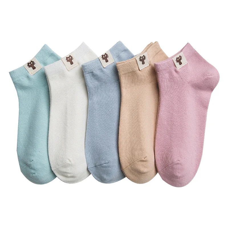 5 пара/лот носки с кошками женские хлопковые милые короткие носки летние Харадзюку каваи Женские повседневные носки с рисунками из мультфильмов Женские носочки