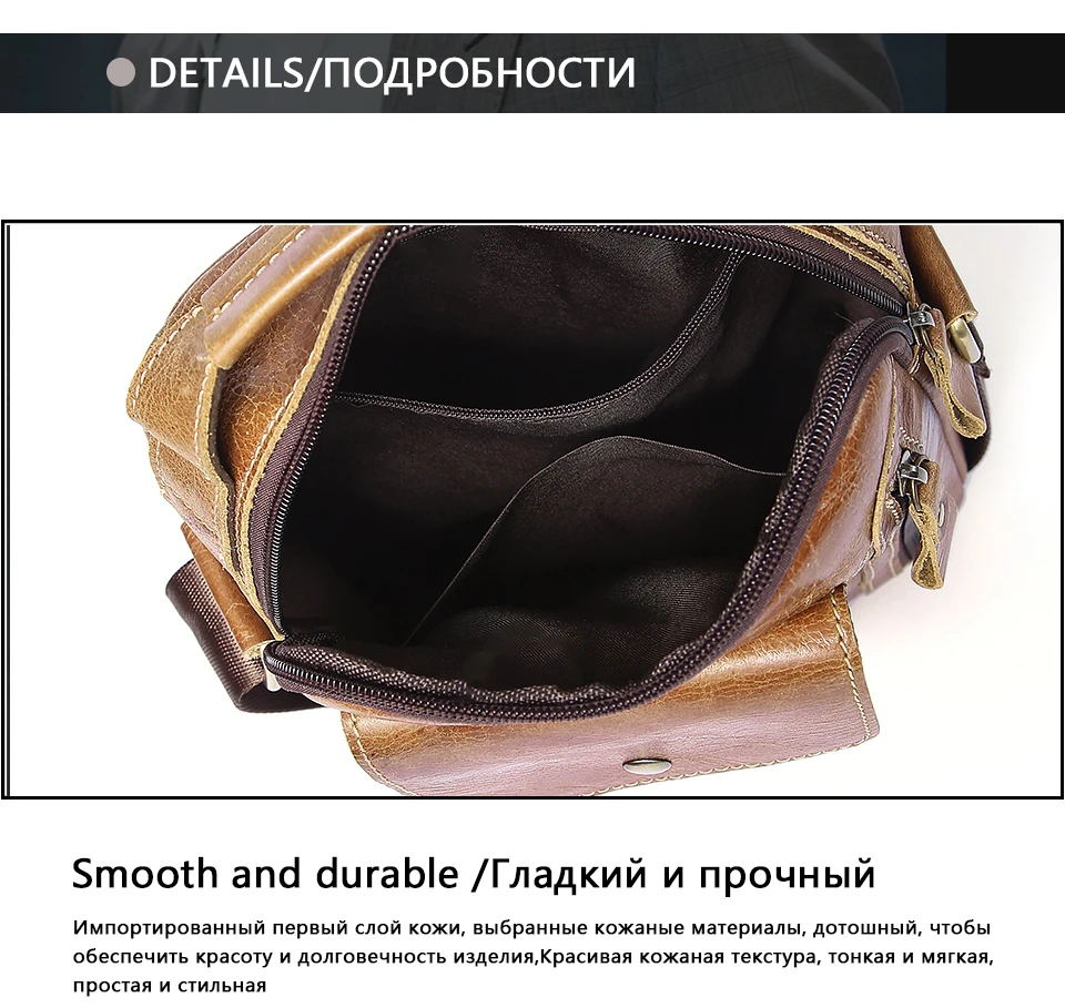 Genuine Leather Men Bags Oil Leather Messenger Bag Men Shoulder Crossbody Bags Male Flap Small Handbags Shoulder Bag  (16)