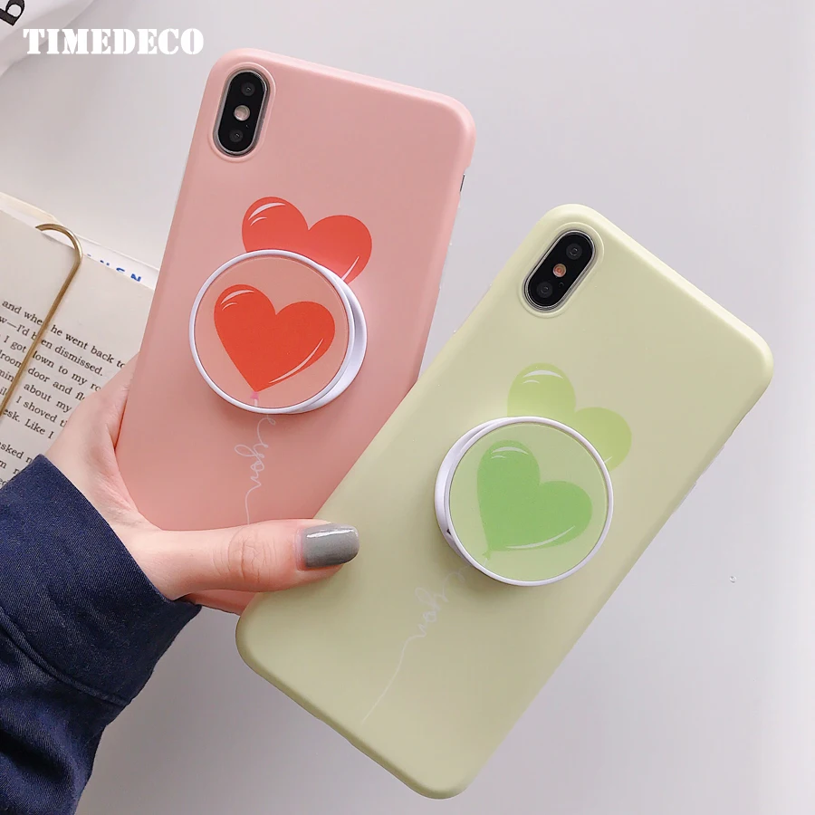 Силиконовый чехол для телефона Love Heart Holder Для iPhone xr роскошные чехлы X Xs max Mint Green 7 8