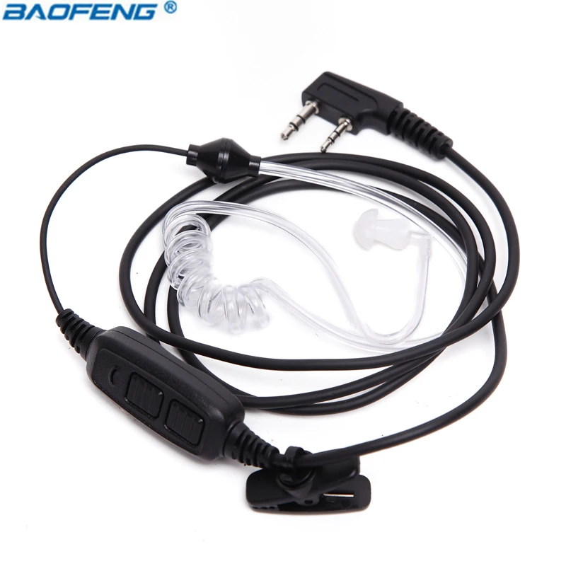 

Baofeng UV-82 2 Pin Dual PTT Headset Covert Air Acoustic Tube Earpiece For POFUNG UV82 UV-82HP UV82HP UV-8D Plus Walkie Talkie