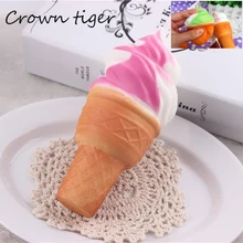 10cm soft Jumbo Ice Cream Cone Squishy Toy Slow Rising kawaii Cell Phone Straps Bread Antistress Scented Key Pendant Charms Kids