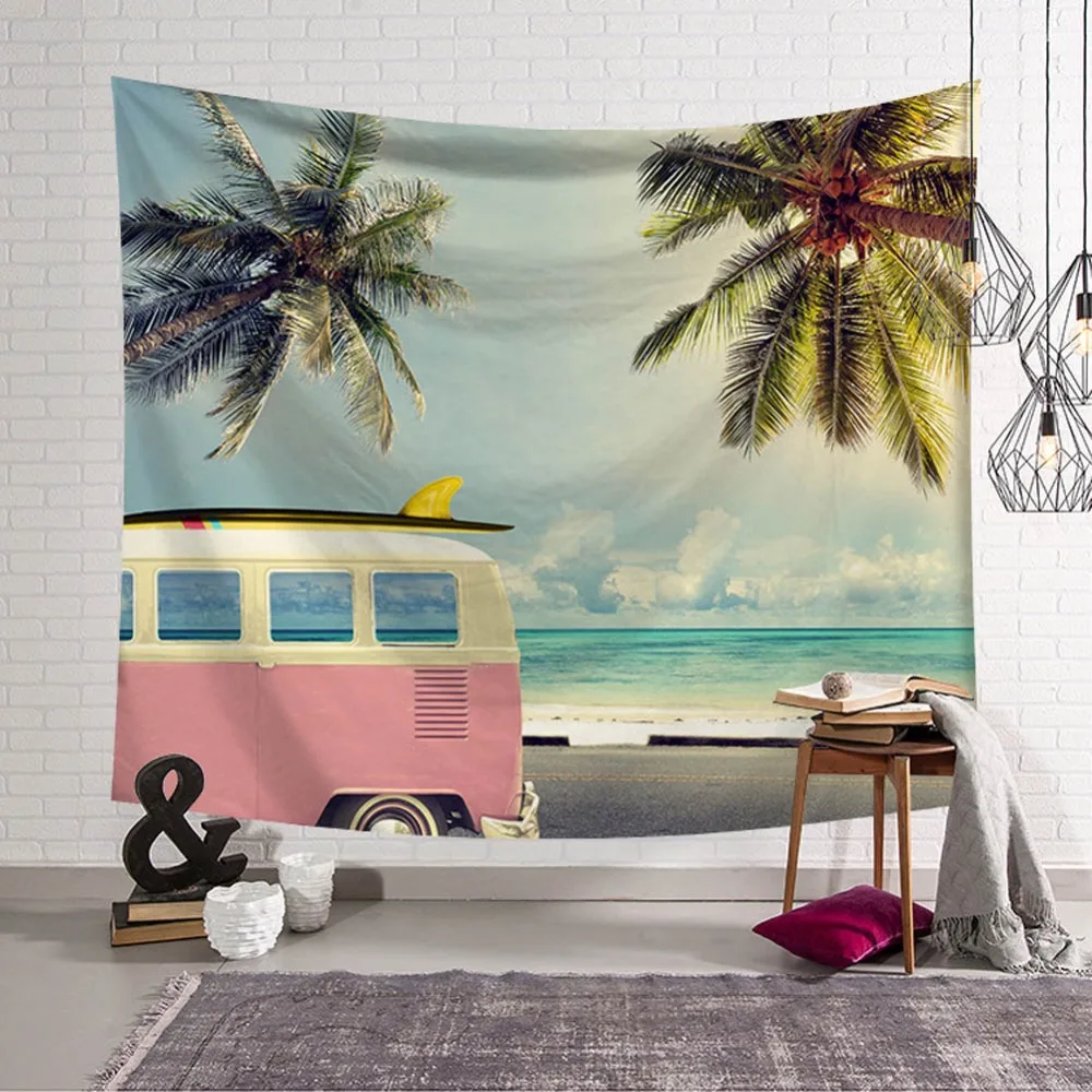 Сладкий гобелен городок богемный настенный морской пейзаж Кокосовая пальма настенный гобелен Tenture Murale Мандала пляжное полотенце Коврик для йоги