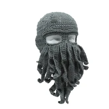 Осень Зима Забавный осьминог шляпа для женщин и мужчин ручной вязки животных теплая шапка унисекс Хэллоуин Cthulhu борода Beanie подарки CP0169