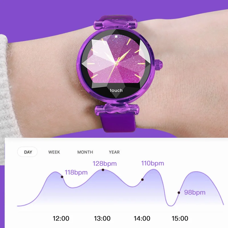 Women IP67 Waterproof Smart Watch with Heart Rate Monitor Fitness Tracking -Drop