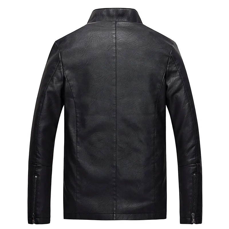 Men's PU Jackets Coats Autumn Winter Motorcycle Biker Faux Leather Jacket Men Clothes Thick Velvet Coats Size M-3XL