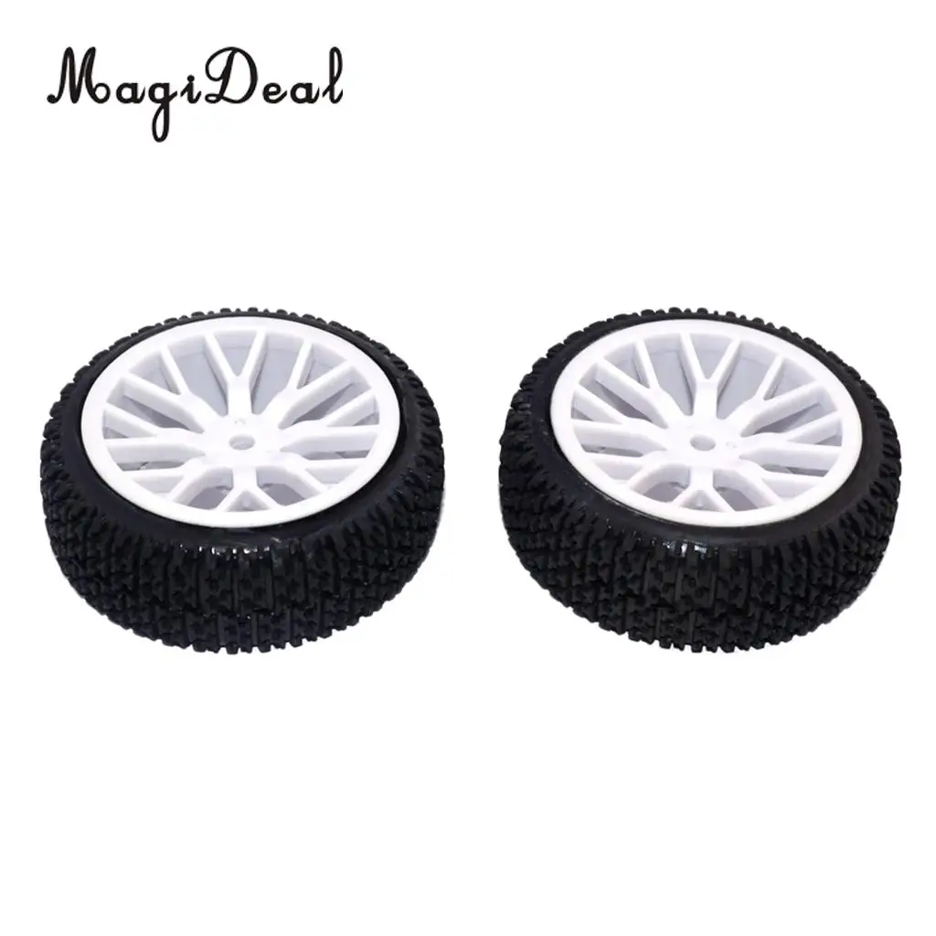 MagiDeal 2Pcs Rubber 1/16 Rally Tire Off-Road Car Tires Tyre Wheel for RC HPI HSP Hobao Savage ZD Racing LRP Wltoy