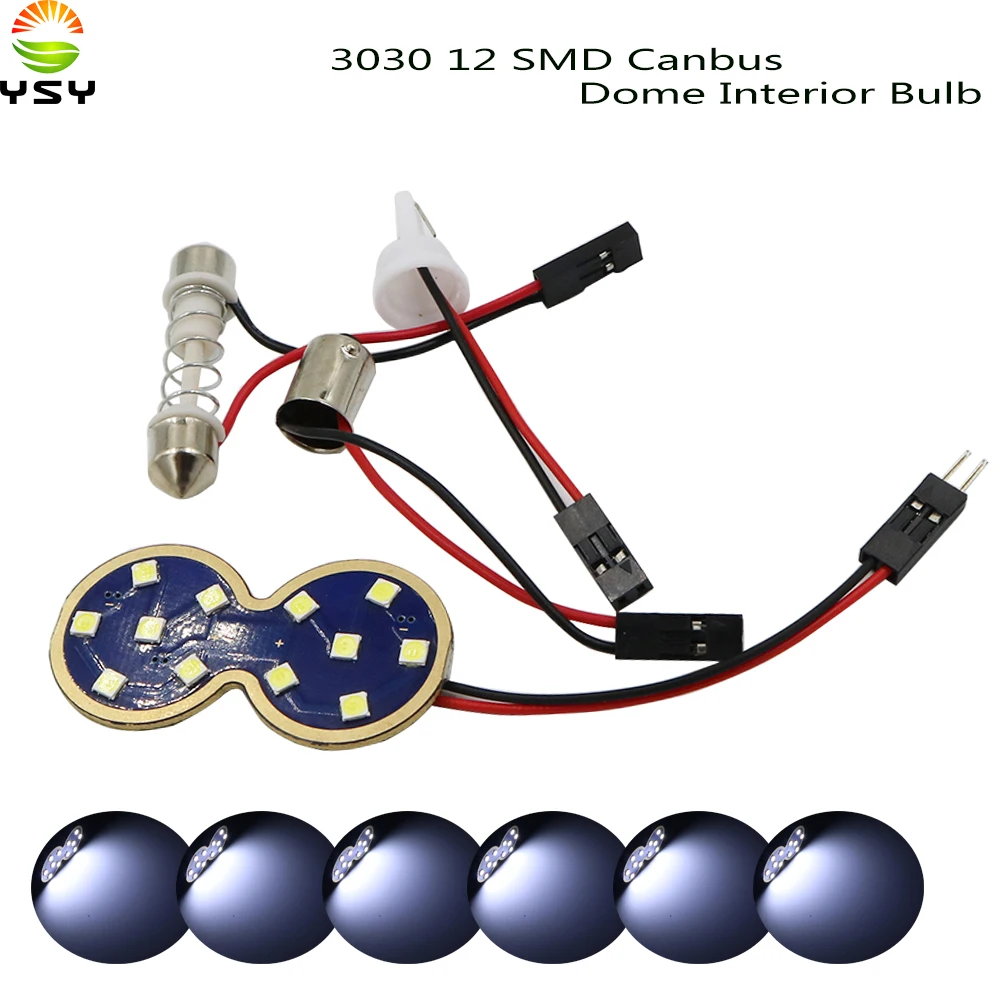 YSY 100 шт. Canbus безошибочный C5W C10W 3030 12smd светодиодный ная панель светильник лампа для