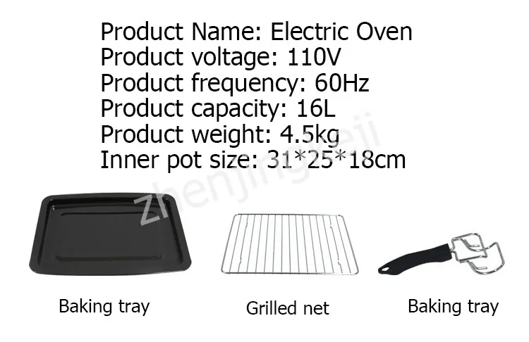 Электрическая печь зеркальная поверхность электрическая коробка для выпечки 16л автоматическая ручка для обезжиривания переключатель Регулируемый светильник постоянной температуры