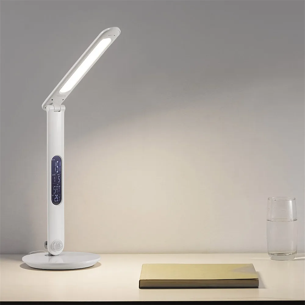 

LED Desk Table Lamp with Calendar Function Adjustable Human Sensing Reading Touch Dimmer Lamp for Office Home Luminaria De Mesa