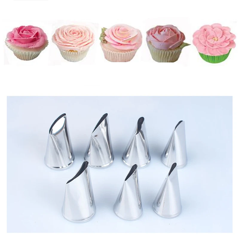 

7pcs Rose Nozzle Pastry Tool Fondant Decorating Tools Cake Set Decorating Tips Cream Icing Piping Sugarcraft Bakeware
