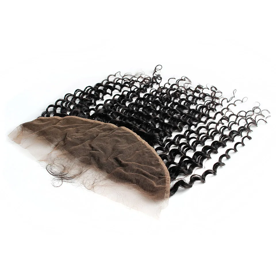 YVONNE Virgin Brazilian Deep Wave Lace Frontal 13x4 Natural Color 100% Human Hair Products
