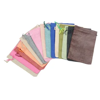 

50 PCS 13x18cm Linens Drawstring Bag Buddha Bead Gift Bag Portable Battery Bag Jewelry Bracelet Gift Gag Pocket 16 olors