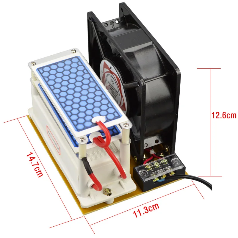 New Portable Ozone Machine 220v 10g Double Ceramic Plate Ozone Generator Ozone Sterilizer with Fan Heat Dissipation Odor Filter
