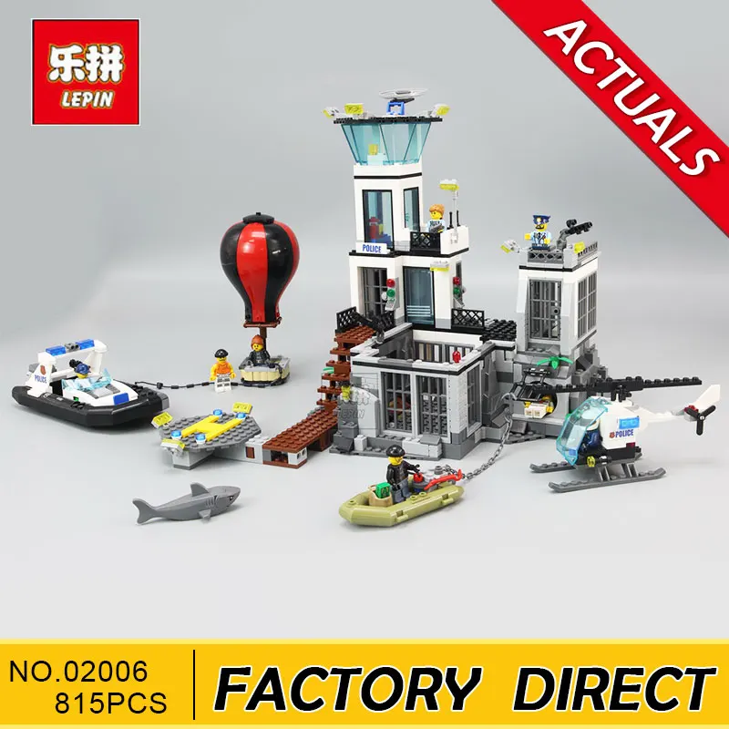 

LEPIN 02006 815pcs LEPIN City Police PRISON ISLAND Building Blocks Figures Model Bricks Toys Gift Compatible With 60130
