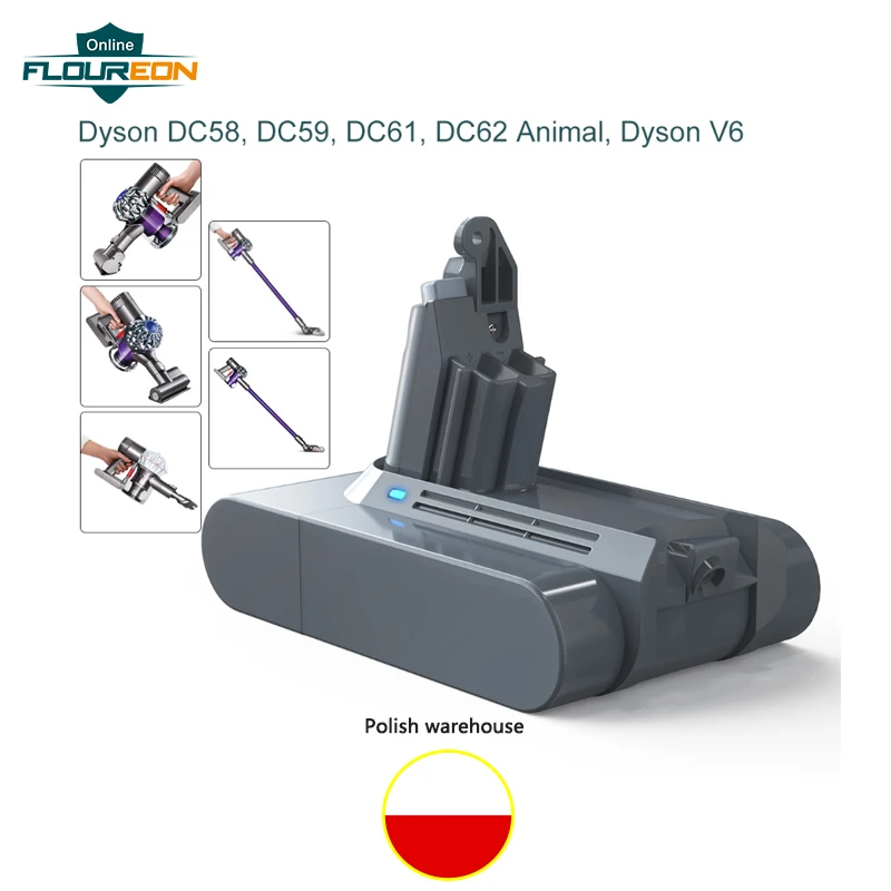 

For Dyson 21.6V 2000mAh Rechargeable Battery Li-on Replacement Battery for Dyson Vacuum Cleaner DC58 V6 965874-02 Battery Code