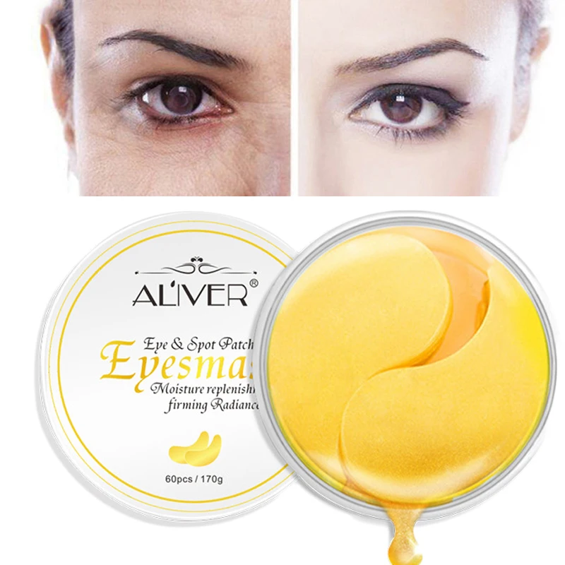 

60 Pcs Gold Eye Mask Dark Circle Anti-wrinkle Eye Patch Anti-Aging Puffiness Sleeping Eye Mask Hyaluronic Acid Moisturizing Care