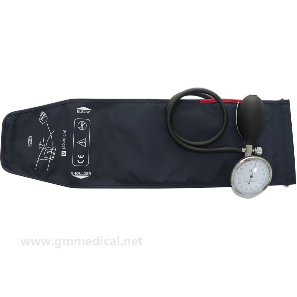 Günstig Erwachsene Manuelle Blutdruck Manschette, Einzel Rohr Manschette mit Manometer und Inflation Birne dunkelblau.