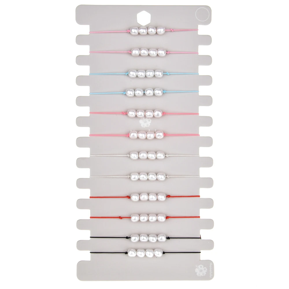 

12pcs/Set Pearls Braid Rope Charms Bracelet Set Handmade Adjustable Bracelets for Women Girls Ethnic Party Jewelry Gift Pulseras