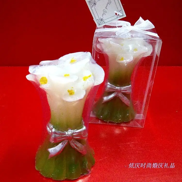 

Home Decor Candles Simulation Creative Birthday Wedding Gifts Colorful bowknot lily flowers Candle