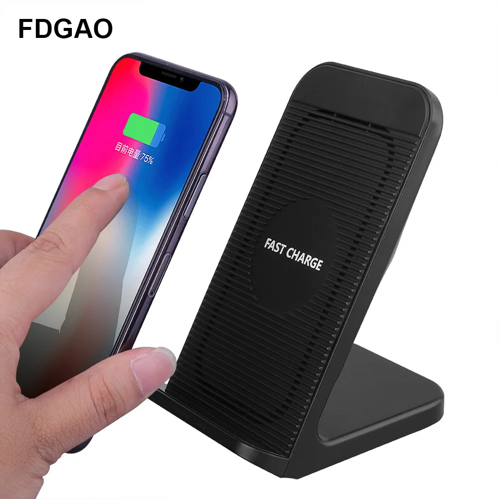 

FDGAO 10W Fast Wireless Charger For iPhone X XS MAX XR 8 Plus QI Induction Charging Dock Fan USB Charger For Samsung S9 S8 S10