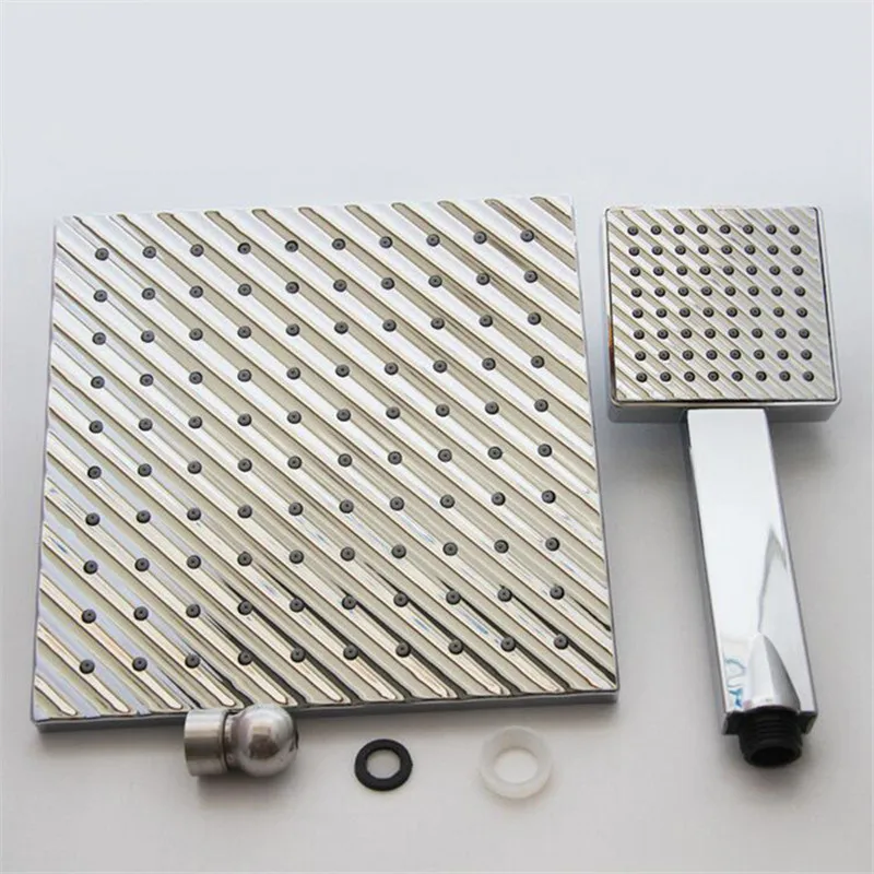 Bathroom Abs Plastic Shower Set , Square Wave Style Rainfall Shower