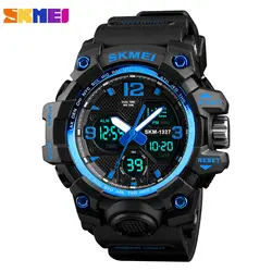 SKMEI Для мужчин s часы лучший бренд класса люкс светодиодный цифровой наручные часы Для мужчин Водонепроницаемый Мода Военная Открытый