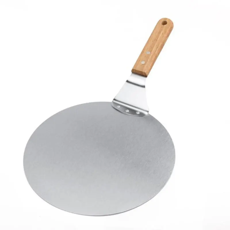 Kitchern круглая форма из нержавеющей стали для пиццы лопата с деревянной ручкой практичная прочная анти-ожога
