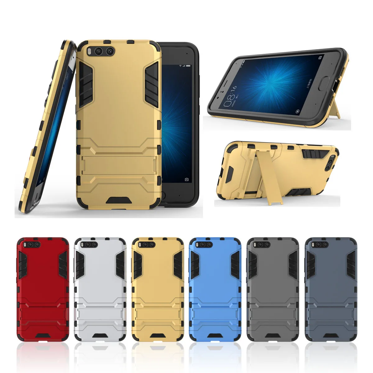 

Shockproof Phone Case For Xiaomi Mi6 6Plus 5C Note3 Note2 Mi 5S Plus 5S 5 4S 4 4C 4i Silicone 2in1 Slim Rugged Armor Back Cover