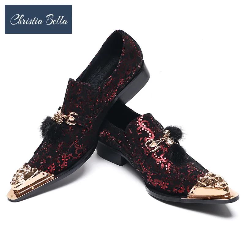 

Christia Bella Men's Brand Designer Oxfords Shoes Luxury Fashion Wedding and Party Shoes Men Slip on Evening Shoes Men's Flats