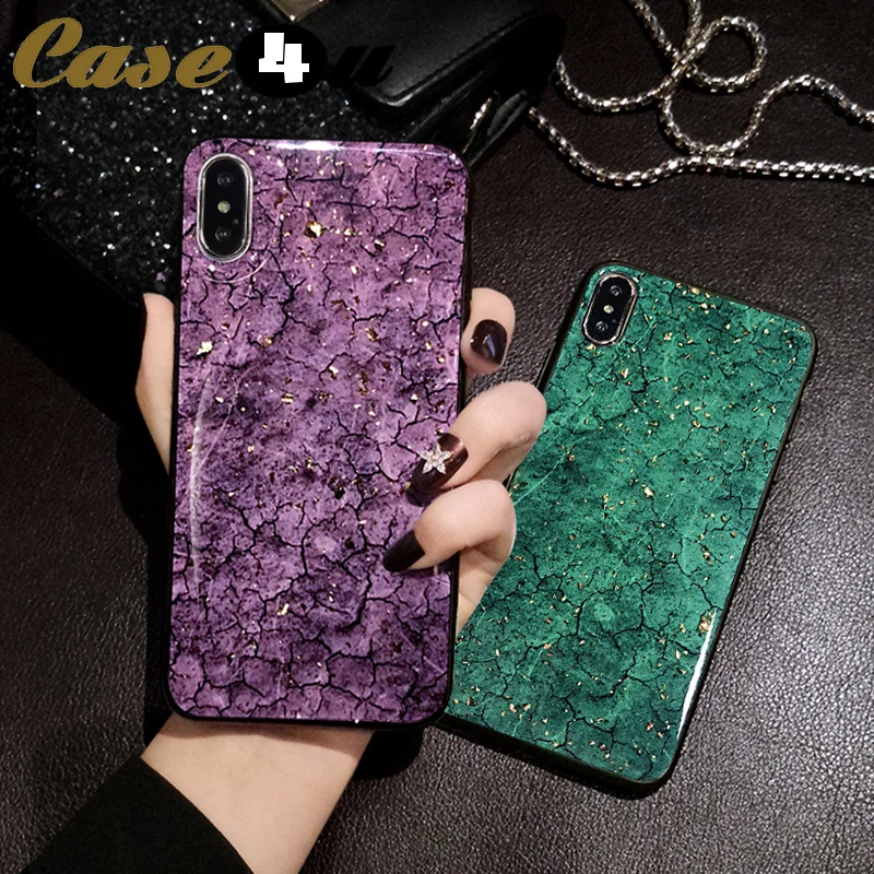 Блестящий Мягкий чехол из ТПУ с мраморным камнем для iPhone 6 6s 8 7 Plus XS Max XR X 10 |