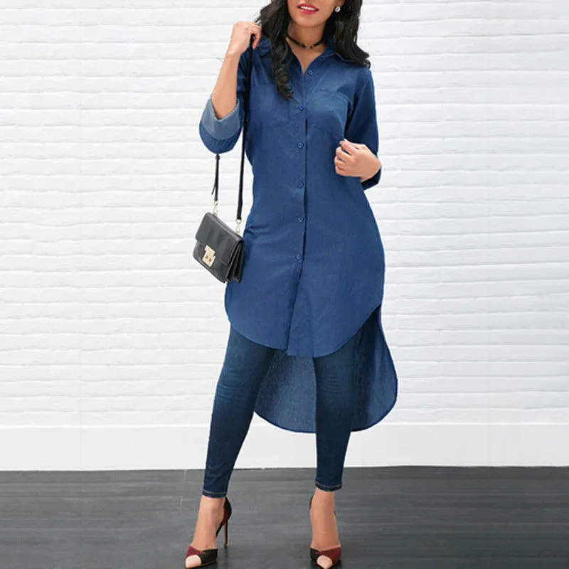 

Fashion Autumn Women Dress Lady Long Sleeve Long Shirt Dress Casual Turn-down Collar Women Dresses Tassels Loose Party Clothes