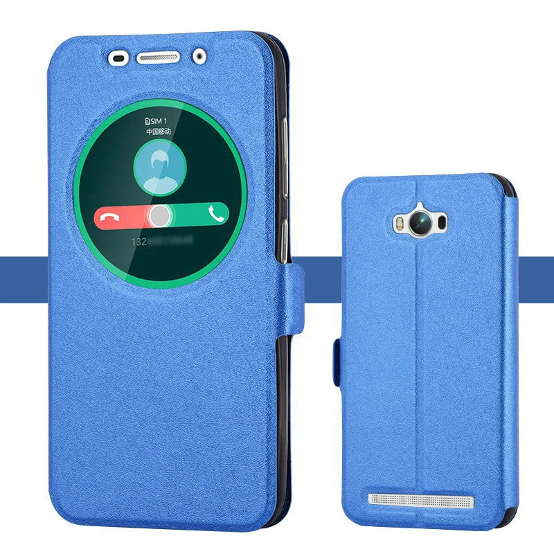 Кожаный чехол для Asus Zenfone Max Zc550kl, роскошный флип-чехол с окошком для Zenfone Max ZC550KL 5,5 '', чехлы для телефонов и чехол s - Цвет: Синий