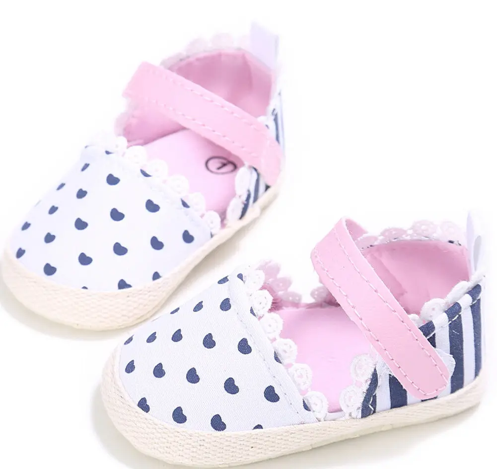 Newborn Baby Girls Shoes Kids Heart Infant Baby Shoes Soft Sole Crib