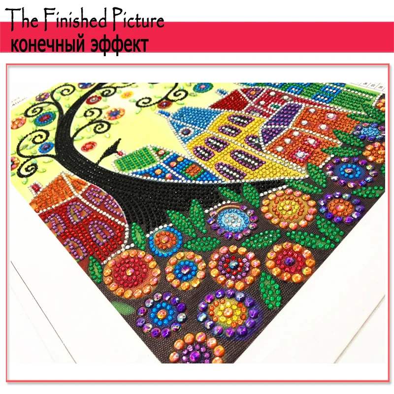 RUBOS DIY Diamond Embroidery House Abstract Art Religion Diamond Painting Mosaic Scenery 5D Big Bead Pearl 3D Crystal Glass Sale (10)
