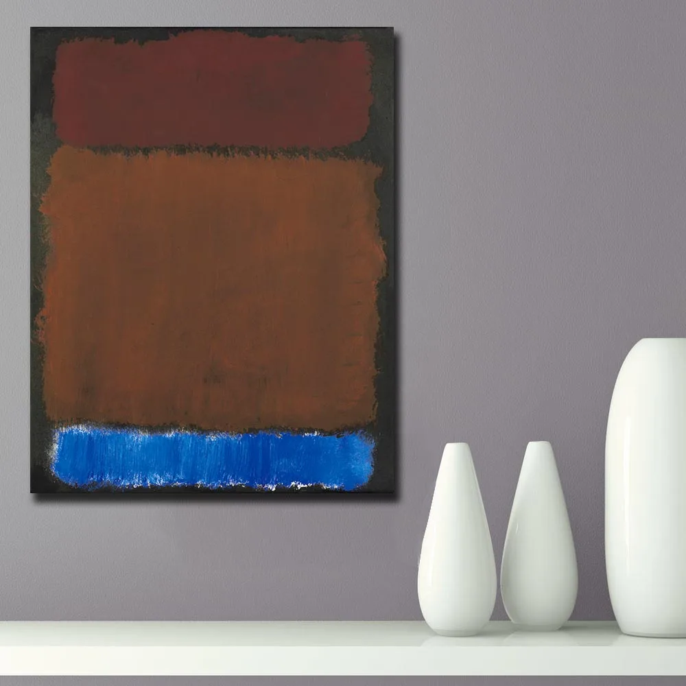 Настенные картины большого размера для гостиной mark_rothko_wine_rust_blue_on_black Печать на