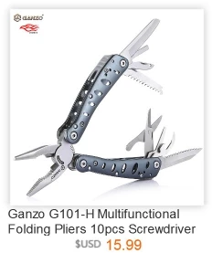 Ganzo G202B многофункциональные плоскогубцы, 24 инструмента в одном, горячая Распродажа, многофункциональные плоскогубцы с винтовым драйвером, набор инструментов для кемпинга, альпинизма, туризма