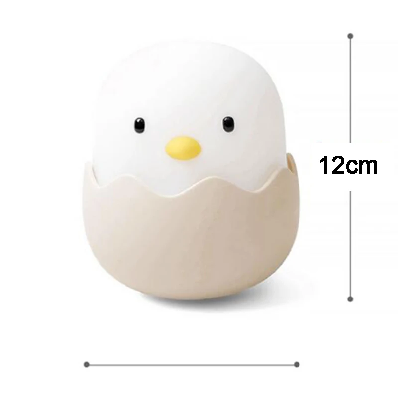 3D LED Eggshell Chicken Night Light Tumbler Silicone Lamp Bedroom Table Desk Home Party Decoration Kids Night Lights (11)