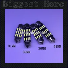 100x Большая распродажа Автомобильный светодиодный фестон 31 мм 36 мм/39 мм/41 мм свет c5w 12 SMD led 12smd 4014 авто светодиодные лампы