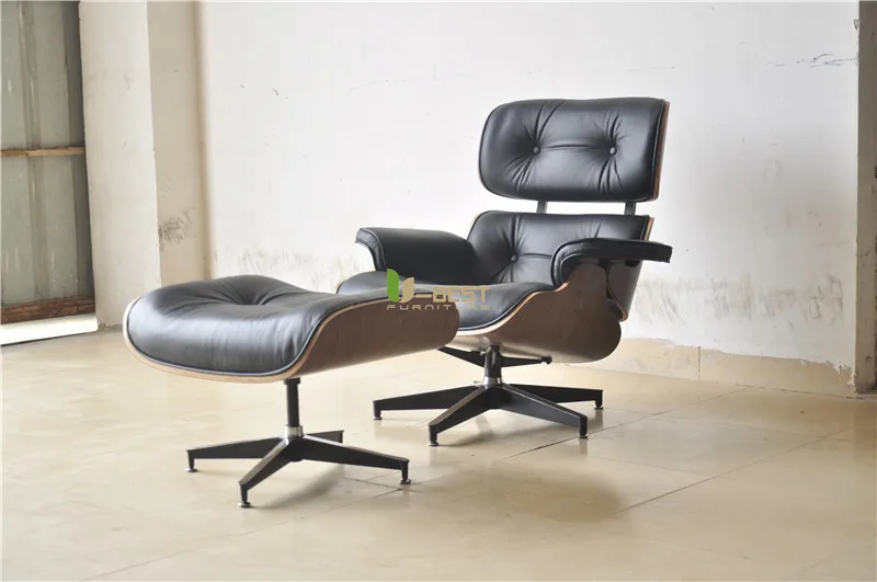 black real leather eames lounge chair  (3)