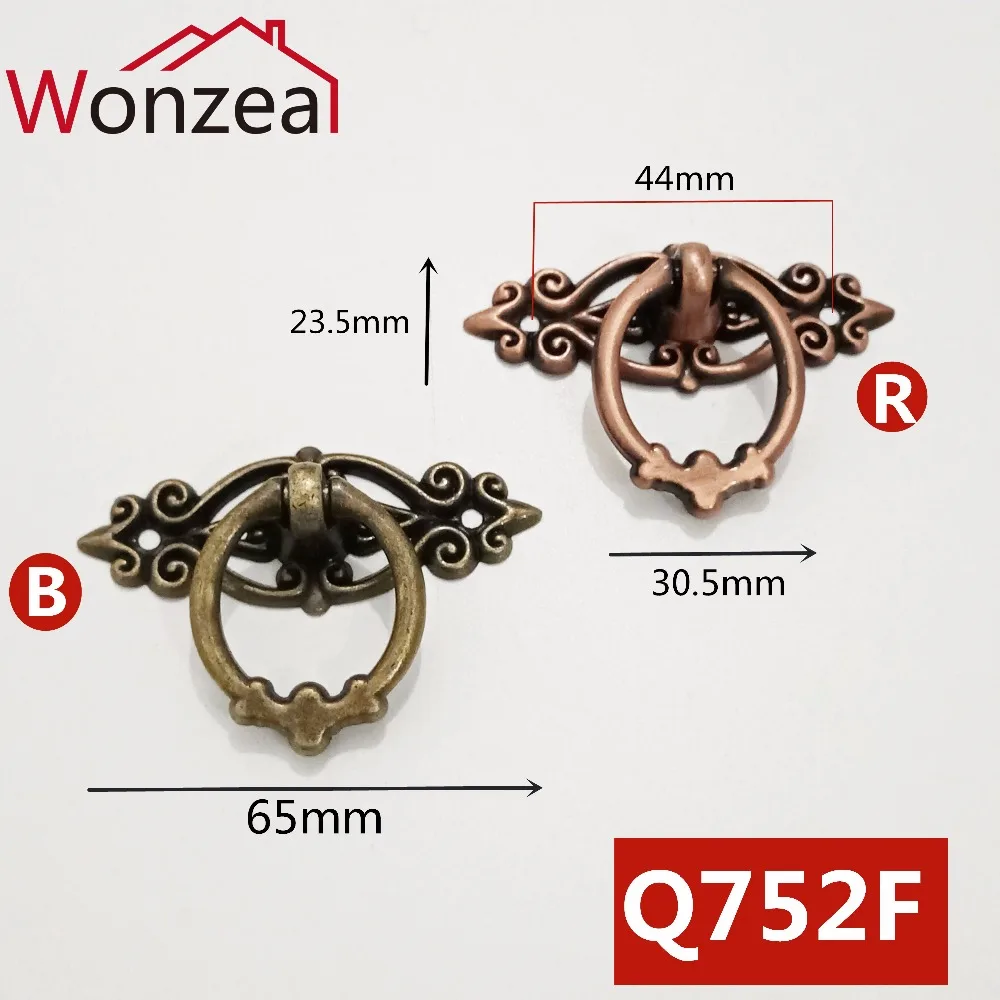 

2pcs Vintage Bronze Furniture Handles Vintage Cabinet Knobs and Handles Kitchen Cupboard Dresser Door Drawer Ring Pull Handles