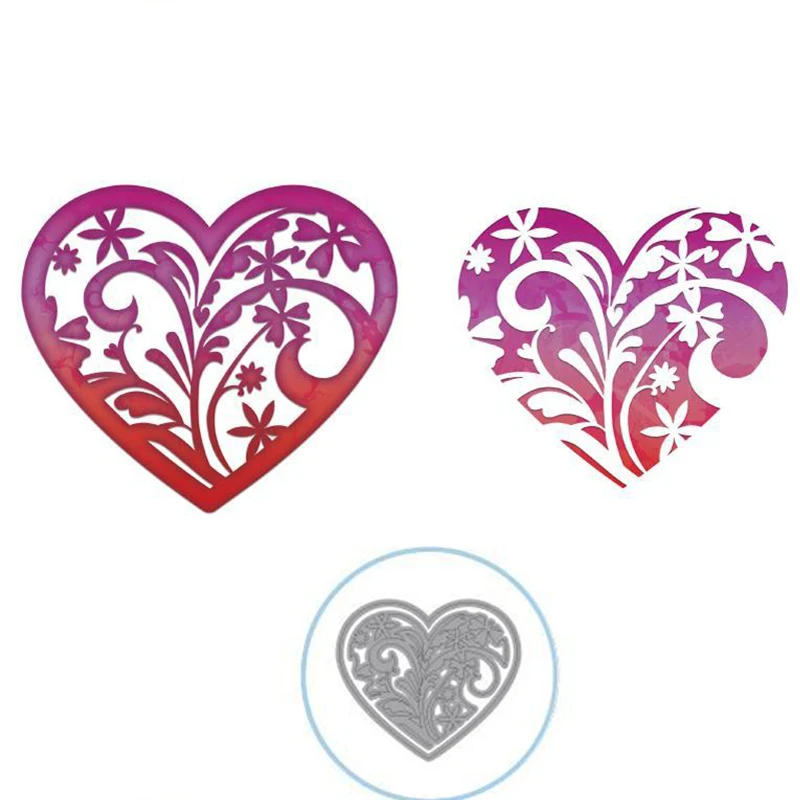 

Flower Heart Metal Cutting Dies Stencils For DIY Scrapbooking Paper Cards Handcraft Embossing Template Decor