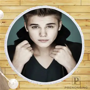 

Custom DIY Customized Microfiber Fabric justin-bieber (1) Round Beach Blanket Towel Printed on Demand 150cm #19-01-28-4-121