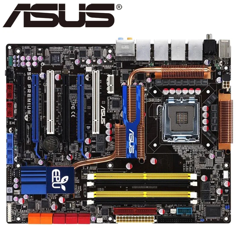 Asus P5Q Премиум настольная материнская плата P45 Socket LGA 775 для Core 2 Duo Quad DDR2 16G UEFI ATX биос оригинальная б/у материнская плата