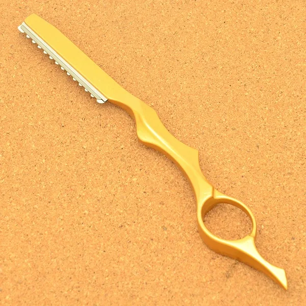 Профессиональные острые парикмахерские бритвы Meisha из нержавеющей стали, 1 шт., бритва для стрижки волос, филировочный нож, салонные инструменты HC0006 - Цвет: Золотой
