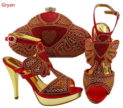 

Gryan free shipping hight quality African Shoes and Matching Bags Italian Ladies Shoes and Bags To Match Sets H4-13