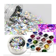 1 бутылка ромб дизайн ногтей блестки формы блестки мини тонкий блестка голографические Советы 3D цвет украшения ногтей TRLS01-16