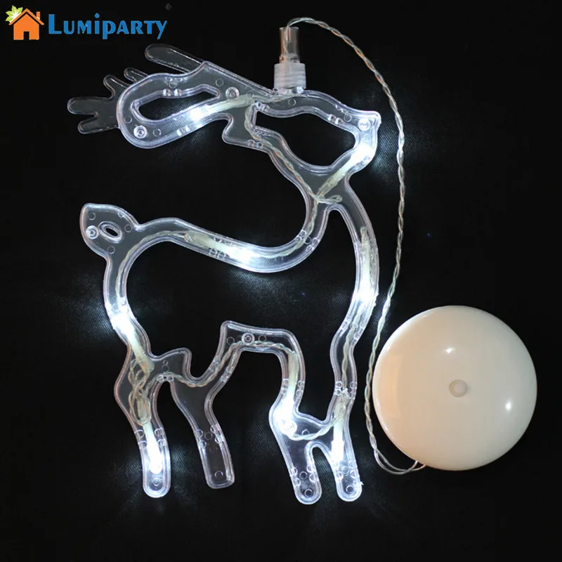 LumiParty светодиодный светильник в форме лося теплый белый на батарейках оконная присоска лампа Декор свет