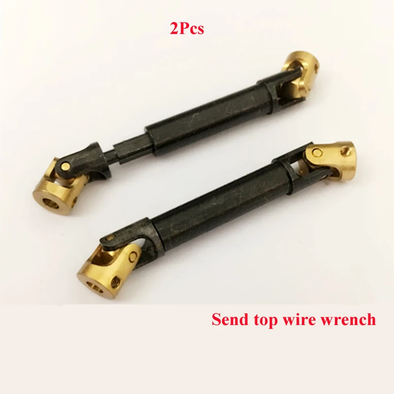 

2Pcs/lot WPL Metal Drive Shaft Dog Bone for 1/16 RC Model Simulation Climbing Car Military Truck Mini Transmission Shaft CVD