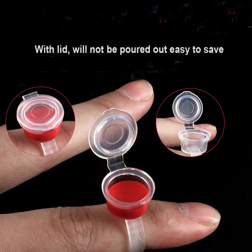 

5/10Pcs Salon Tattoo eyebrow grafting Eyelashes Ink Ring Cups Pigment Container with Lid Cover Cap Permanent Makeup Tools